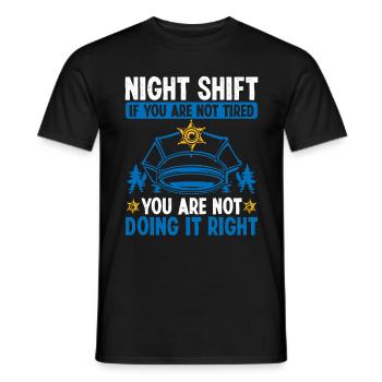 Équipe de nuit Policier Policier Voiture Policier - T-shirt homme - noir - Devant - AI Model Male 178 light (178cm)