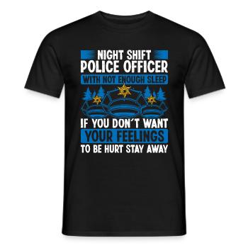 Night Shift Policeman Hat Car Police Officer - Männer T-Shirt - Schwarz - Vorne - AI Model Male 178 light (178cm)
