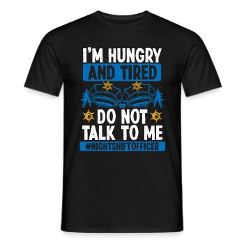 Policier de nuit Policier fatigué - T-shirt homme - noir - Devant - AI Model Male 178 light (178cm)