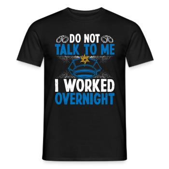 Night Shift Policeman I worked Police Officer - Männer T-Shirt - Schwarz - Vorne - AI Model Male 178 light (178cm)
