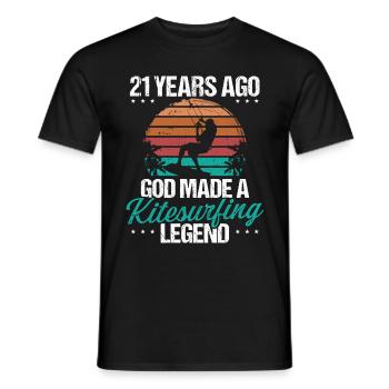 21 Birthday Kitesurf Legend Kiteboard 21 Year Old - Männer T-Shirt - Schwarz - Vorne - AI Model Male 178 light (178cm)