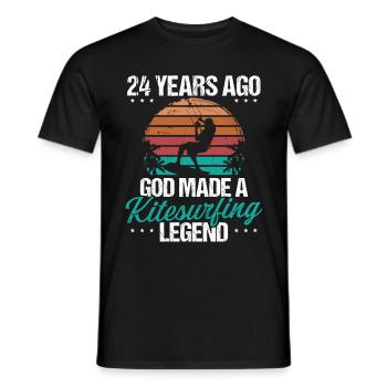 24 Birthday Kitesurf Legend Kiteboard 24 Year Old - Männer T-Shirt - Schwarz - Vorne - AI Model Male 178 light (178cm)