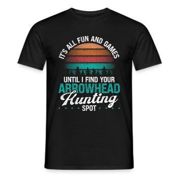 Arrowhead Hunting Spot Vintage Collector Humour - T-shirt homme - noir - Devant - AI Model Male 178 light (178cm)