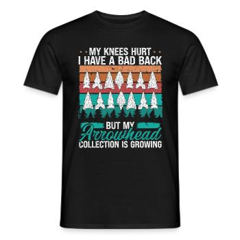 Arrowhead Hunting Knee Injury Back Pain Collector - Men's T-Shirt - black - Front - AI Model Male 178 light (178cm)