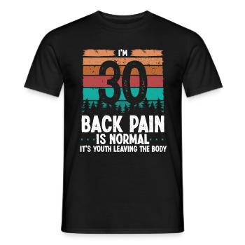 30 ans Humour Mal de dos Blessure 30 anniversaire - T-shirt homme - noir - Devant - AI Model Male 178 light (178cm)