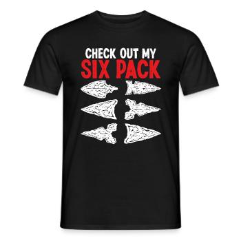 Arrowhead Hunting Découvrez mon artefact Six Pack - T-shirt homme - noir - Devant - AI Model Male 178 light (178cm)