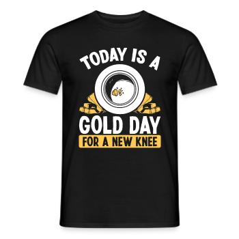 Gold Knee Injury Surgery Replacement Panner - Männer T-Shirt - Schwarz - Vorne - AI Model Male 178 light (178cm)