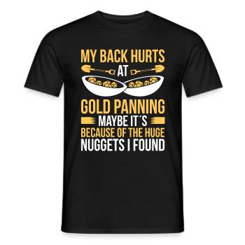 Gold Panner Back Injury Pain Replacement Miner - Männer T-Shirt - Schwarz - Vorne - AI Model Male 178 light (178cm)