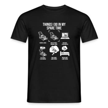 Ce que je fais pendant mon temps libre, tonte de pelouse amusante - T-shirt homme - noir - Devant - AI Model Male 178 light (178cm)