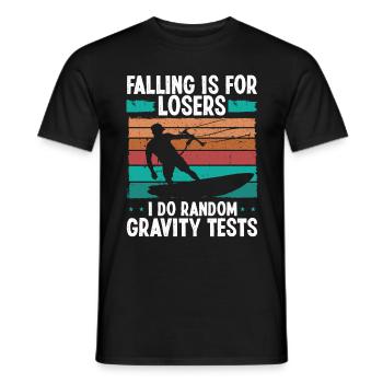 Kiteboarder Random Gravity Tests Funny Kitesurf - Männer T-Shirt - Schwarz - Vorne - AI Model Male 178 light (178cm)