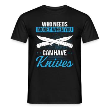 Fabricant de couteaux Humor Bladesmithing Blade Collector - T-shirt homme - noir - Devant - AI Model Male 178 light (178cm)