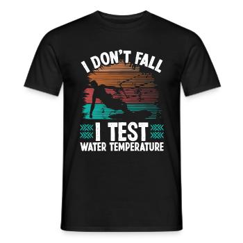 Kitesurfer I don't Fall Humor Funny KitebaorderKite - Men's T-Shirt - black - Front - AI Model Male 178 light (178cm)
