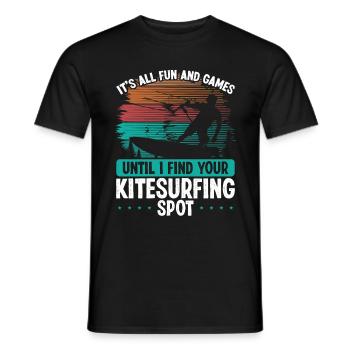 Kitesurfing Kitesurf Kite Kiteboarder Kiteboard - T-shirt homme - noir - Devant - AI Model Male 178 light (178cm)