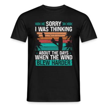Kitesurfer Sorry I was thinking Humor Kiteboarder - Men's T-Shirt - black - Front - AI Model Male 178 light (178cm)