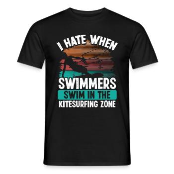 Kiteboarder Funny I hate Swimmers Sarcastic Humor - Männer T-Shirt - Schwarz - Vorne - AI Model Male 178 light (178cm)