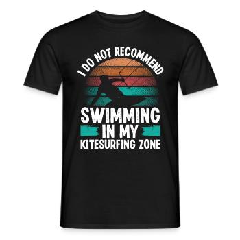 Kitesurfing Humor I do not recommend Kiteboarder - Men's T-Shirt - black - Front - AI Model Male 178 light (178cm)