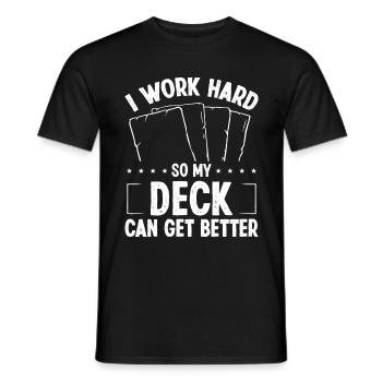 Trading Card Game Collector Work Hard Card - Männer T-Shirt - Schwarz - Vorne - AI Model Male 178 light (178cm)