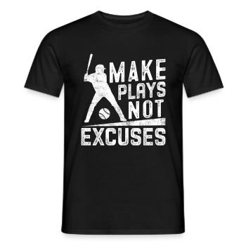 Baseball moves instead of excuses softball - Men's T-Shirt - black - Front - AI Model Male 178 light (178cm)