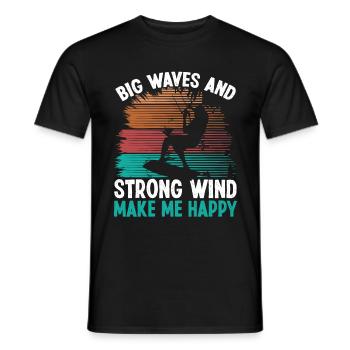 Kiteboarder Kite Big Waves Strong Wind Kitesurf - Männer T-Shirt - Schwarz - Vorne - AI Model Male 178 light (178cm)