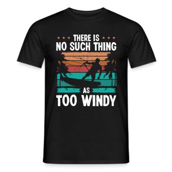Kiteboarding Vintage Too windy Kiteboarder Kite - Men's T-Shirt - black - Front - AI Model Male 178 light (178cm)