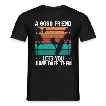 Kiteboarder sauter sur son ami Kite Kiteboard - T-shirt homme - noir - Devant - AI Model Male 178 light (178cm)