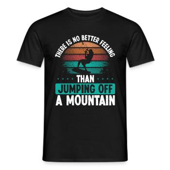 Kiteboarder Jumping off a Mountain Vintage Kite - Männer T-Shirt - Schwarz - Vorne - AI Model Male 178 light (178cm)