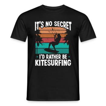Kiteboarder its no Secret Kitesurfing VintageKiteb - Männer T-Shirt - Schwarz - Vorne - AI Model Male 178 light (178cm)