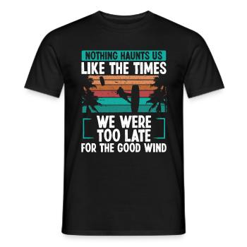 Kiteboarder Vintage Kite Strong Wind Kitesurfing - Men's T-Shirt - black - Front - AI Model Male 178 light (178cm)