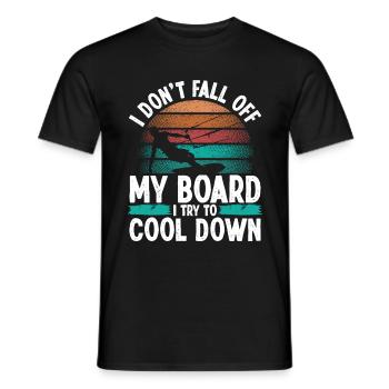I don't fall down Funny Kiteboarder Vintage KiteI d - Men's T-Shirt - black - Front - AI Model Male 178 light (178cm)