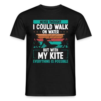 Vintage I could walk on water Kiteboarder Kite - Männer T-Shirt - Schwarz - Vorne - AI Model Male 178 light (178cm)