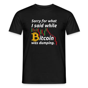 Désolé pour ce que j’ai dit pendant que Bitcoin se déversait - T-shirt homme - noir - Devant - AI Model Male 178 light (178cm)