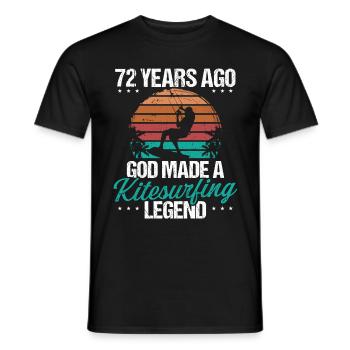 72 Birthday Kitesurf Legend Kiteboard 72 Year Old - Men's T-Shirt - black - Front - AI Model Male 178 light (178cm)