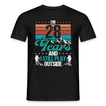 28 Year Old Hiker Mountains Hiking 28 Birthday - Männer T-Shirt - Schwarz - Vorne - AI Model Male 178 light (178cm)