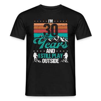 30 Year Old Hiker Mountains Hiking 30 Birthday - Männer T-Shirt - Schwarz - Vorne - AI Model Male 178 light (178cm)