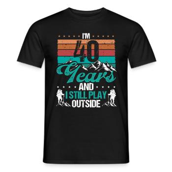 40 Year Old Hiker Mountains Hiking 40 Birthday - Männer T-Shirt - Schwarz - Vorne - AI Model Male 178 light (178cm)