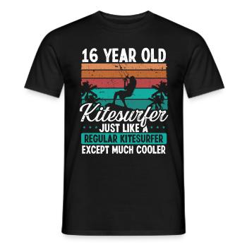 16 Birthday Kiteboarding 16 Years Old Kitesurfing - Männer T-Shirt - Schwarz - Vorne - AI Model Male 178 light (178cm)