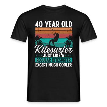 40 Birthday Kiteboarding 40 Years Old Kitesurfing - Männer T-Shirt - Schwarz - Vorne - AI Model Male 178 light (178cm)