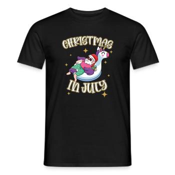 Drôle de Noël du Père Noël en juillet - T-shirt homme - noir - Devant - AI Model Male 178 light (178cm)