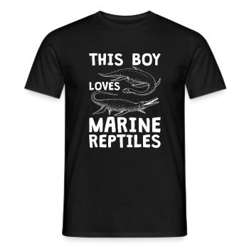 This Boy Loves Marine Reptiles, Monasaurus - Men's T-Shirt - black - Front - AI Model Male 178 light (178cm)
