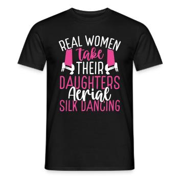 Dancer Real Women take their Aerial Silk Dancing - Men's T-Shirt - black - Front - AI Model Male 178 light (178cm)