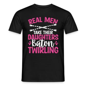 Baton Twirler Real Men prend son bâton Twirling - T-shirt homme - noir - Devant - AI Model Male 178 light (178cm)
