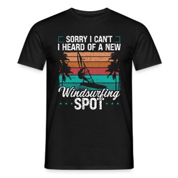 Windsurfer Sorry I cant I have WindsurfingWindsurf - Men's T-Shirt - black - Front - AI Model Male 178 light (178cm)
