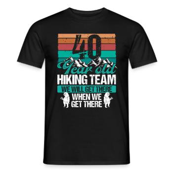 40 Birthday Sloth Hiking Mountains 40 Year Old - Men's T-Shirt - black - Front - AI Model Male 178 light (178cm)