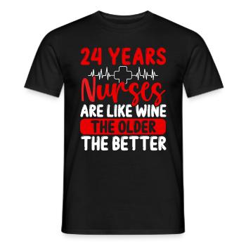 24 Year Old Nurse Appreciation Wine 24 Birthday - Männer T-Shirt - Schwarz - Vorne - AI Model Male 178 light (178cm)