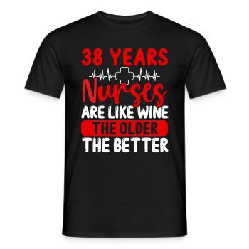 38 Year Old Nurse Appreciation Wine 38 Birthday - Männer T-Shirt - Schwarz - Vorne - AI Model Male 178 light (178cm)