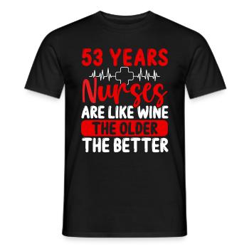 53 ans Infirmière Appreciation Wine 53 Anniversaire - T-shirt homme - noir - Devant - AI Model Male 178 light (178cm)
