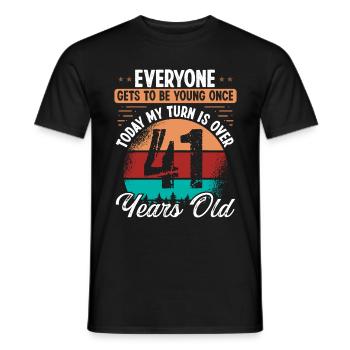41 Year Old Birthday Idea for Men 41 Birthday - Men's T-Shirt - black - Front - AI Model Male 178 light (178cm)