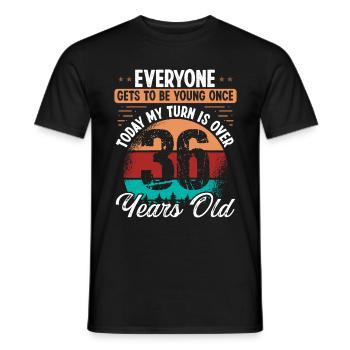 36 Year Old Birthday Idea for Men 36 Birthday - Men's T-Shirt - black - Front - AI Model Male 178 light (178cm)