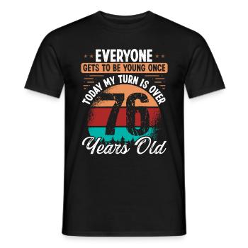 76 Year Old Birthday Idea for Men 76 Birthday - Men's T-Shirt - black - Front - AI Model Male 178 light (178cm)