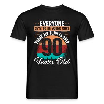 90 Year Old Birthday Idea for Men 90 Birthday - Men's T-Shirt - black - Front - AI Model Male 178 light (178cm)
